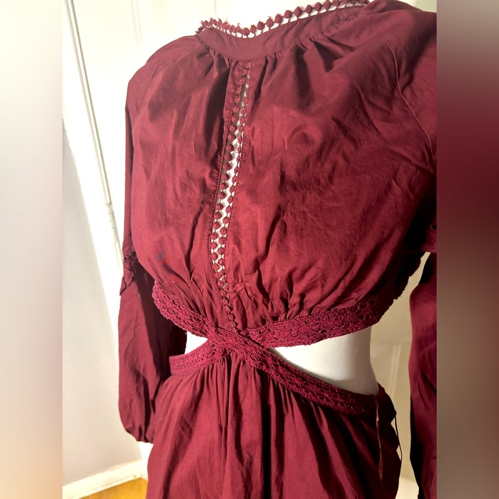 Jen's Pirate Booty | sz large EUC (worn once). Burgundy Mini Dress w/cutouts